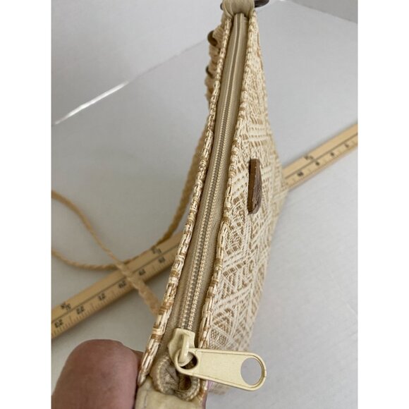Cappelli NWOT Straw Woven Beige Small Clutch Bag With Rope Handle & Wooden Beads - Picture 11 of 13
